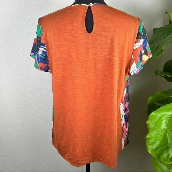 Anthropologie DOLAN Women’s Left Coast Pleated Short Sleeve Floral Blouse Medium - Picture 6 of 16